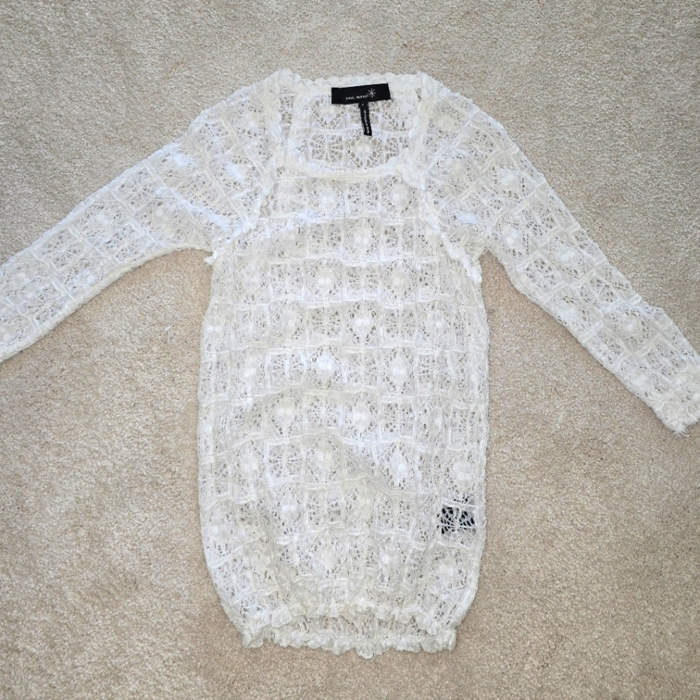 ISABEL MARANT ETOILE White Dentelle Lace Dress Top 0